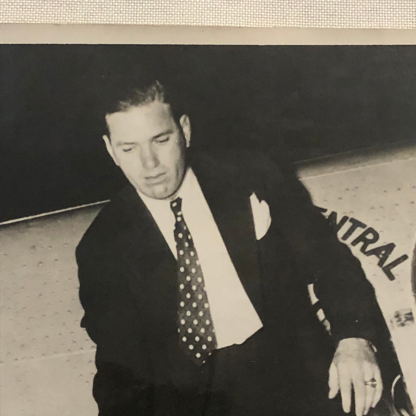 Baseball Player Dizzy Dean on Plane Airplane with Pilot Photo Photograph Vintage