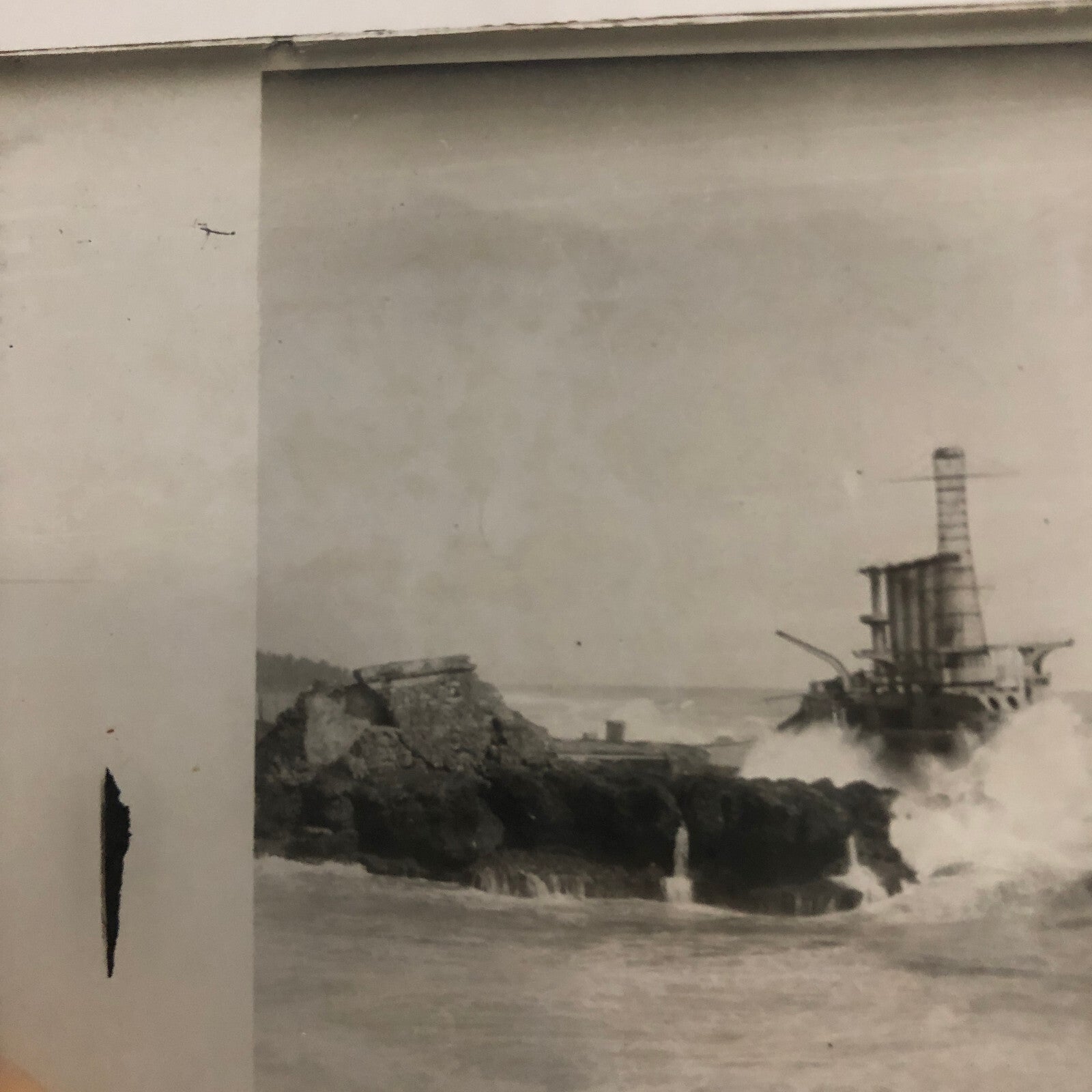 Antique Glass Plate Lantern Slide USS Memphis Navy Ship Boat 1916 Tennessee