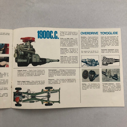 Vintage Toyota Crown Station Wagon Car Sales Brochure Catalog DANISH TEXT