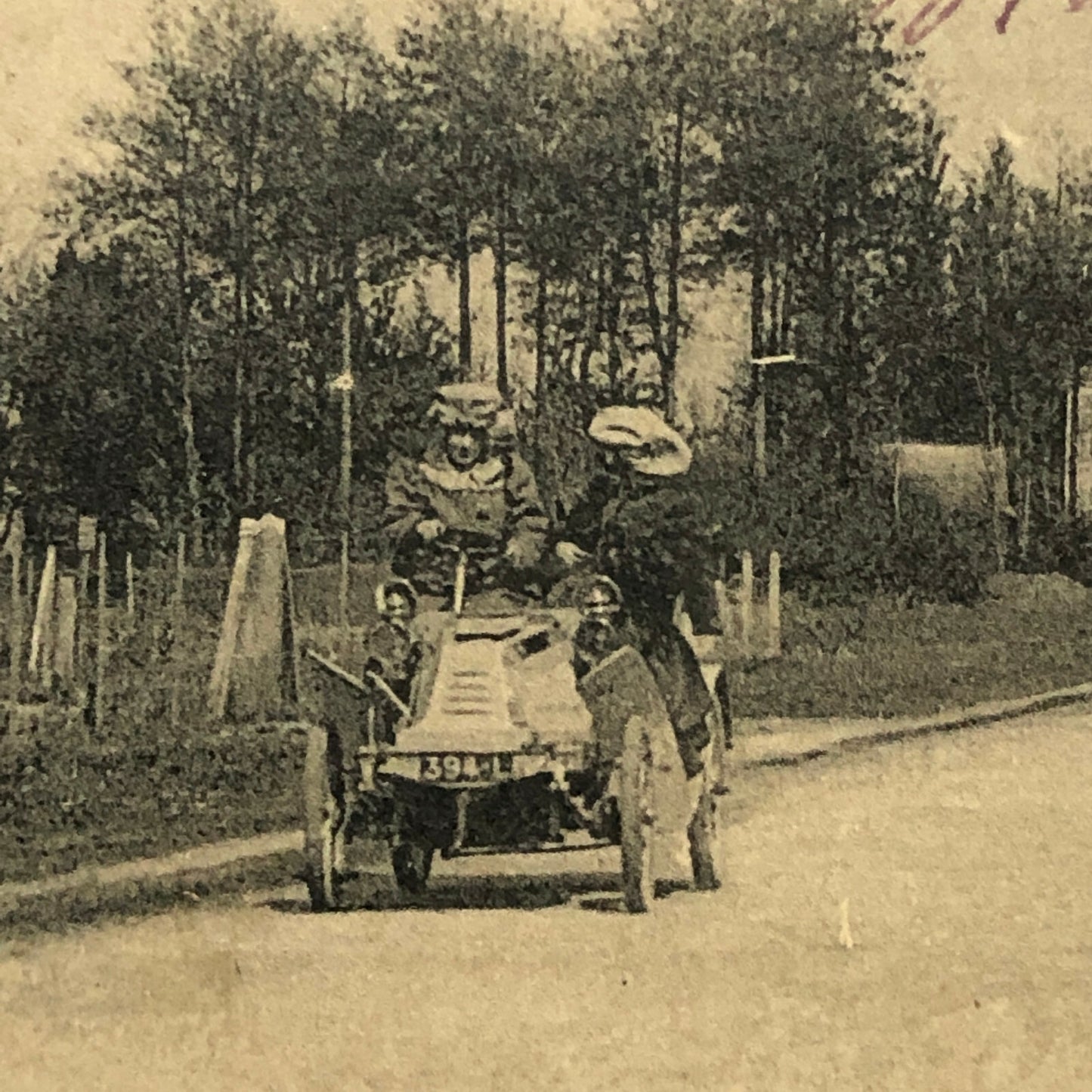 Antique 1906 Circuit de la Sarthe Racing Car Postcard Post Card French