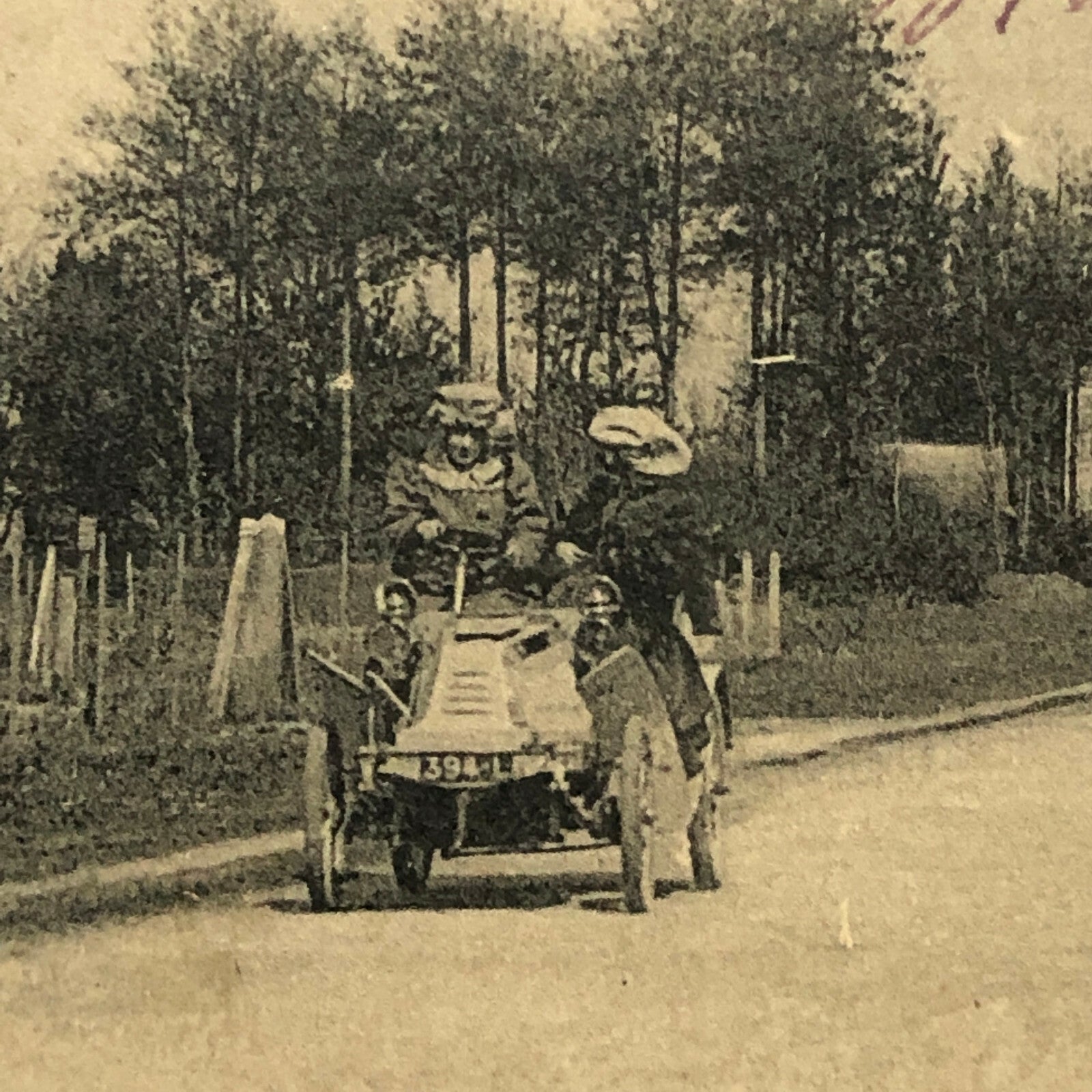 Antique 1906 Circuit de la Sarthe Racing Car Postcard Post Card French