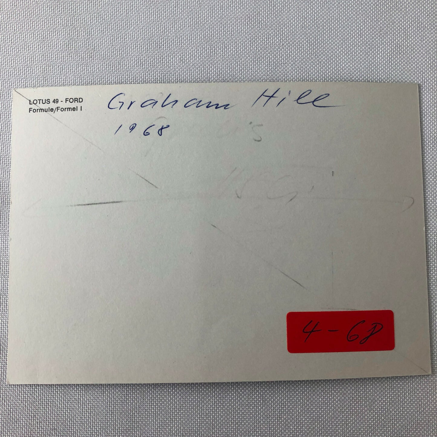 Vintage 1968 Graham Hill Lotus 49 Car Racing Photo Photograph 