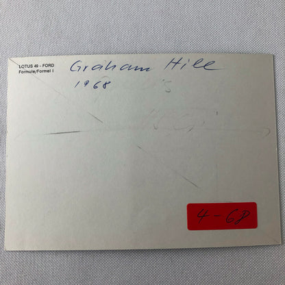 Vintage 1968 Graham Hill Lotus 49 Car Racing Photo Photograph 