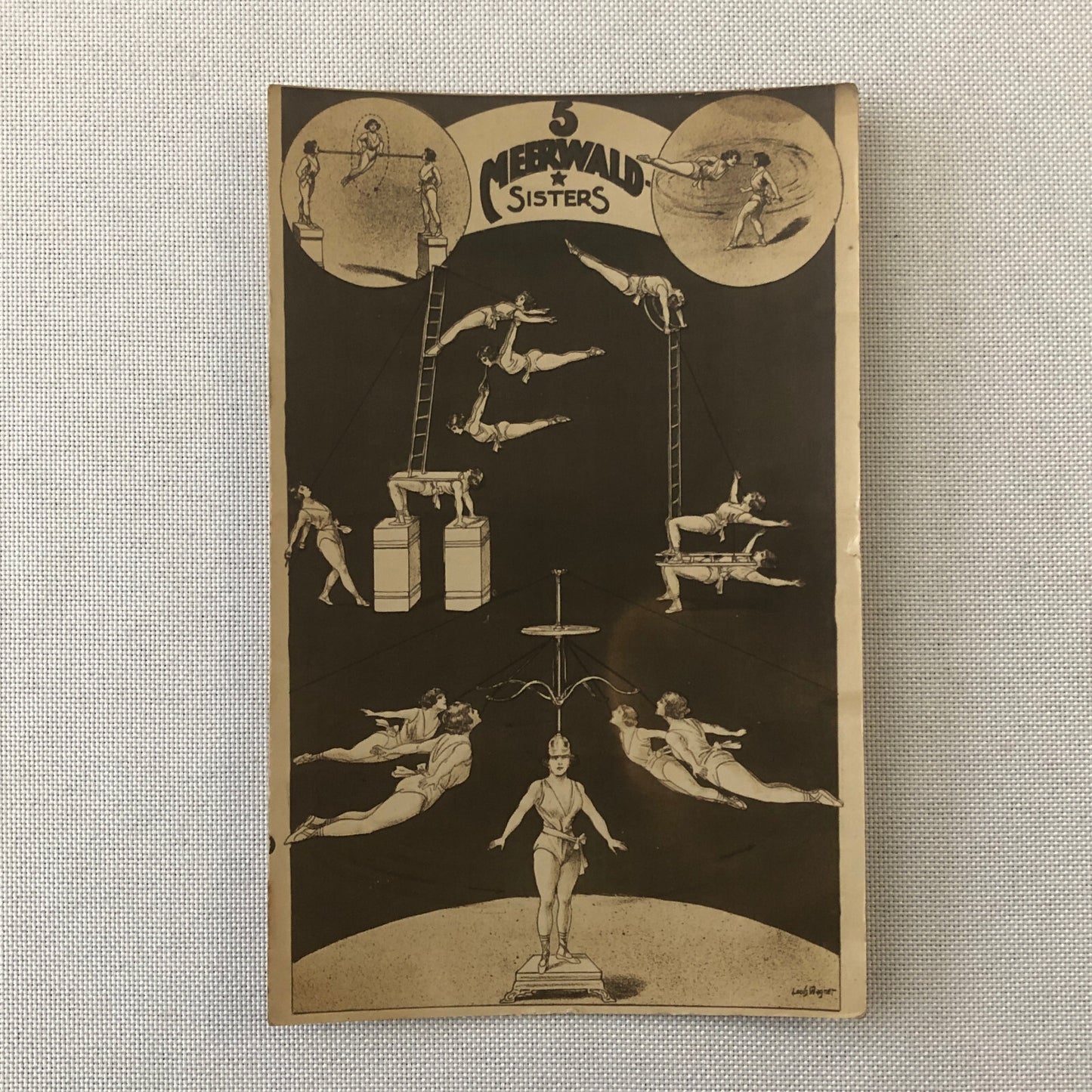 Circus Performer Postcard Post Card Acrobat Act 5 Meerwald Sisters