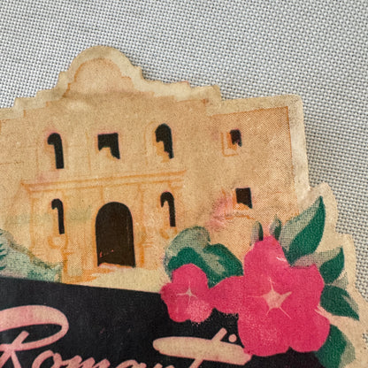 Romantic San Antonio Texas Travel Luggage Label Vintage