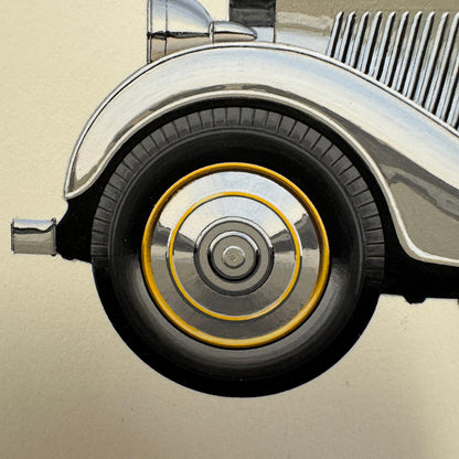 1934 Rolls Royce Phantom II Coachbuilder Cabriolet Car Illustration Art Drawing