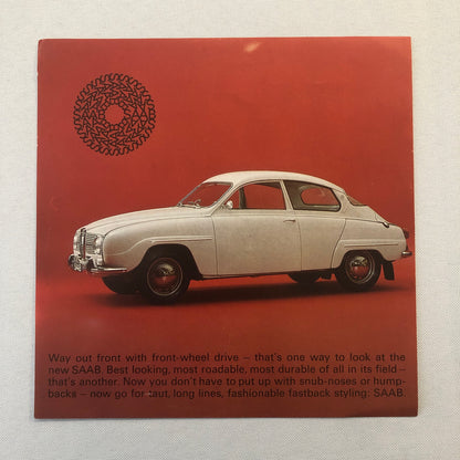Vintage Saab Car Automobile Sales Sheet Brochure Advertising Catalog