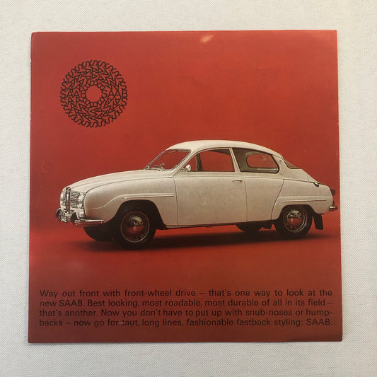 Vintage Saab Car Automobile Sales Sheet Brochure Advertising Catalog