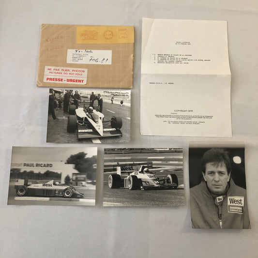 1987 Formula One F1 Racing Photo Lot of 4 West & Olivetti Race Cars