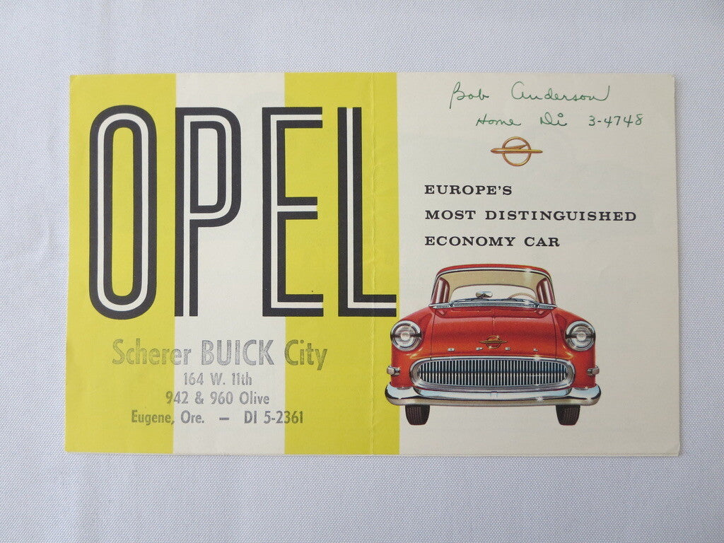 Vintage Opel Olympia Rekord and Caravan Sales Brochure - Car Advertising 
