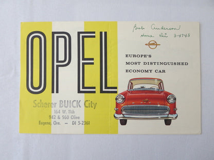 Vintage Opel Olympia Rekord and Caravan Sales Brochure - Car Advertising 