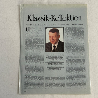 1937 Maybach Zeppelin D5 8 Sport Cabriolet by Spohn Illustration Art Hand Drawn