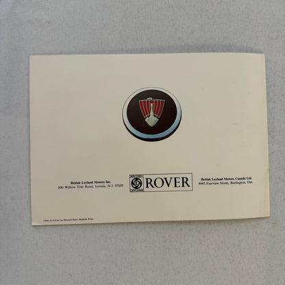 Rover 3500S Car Sales Brochure Catalog Advertising Vintage Rover 3500 S