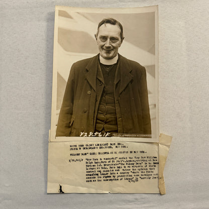Reverend William Ralph Inge London 1925 Press Photo Photograph Prohibition Quote