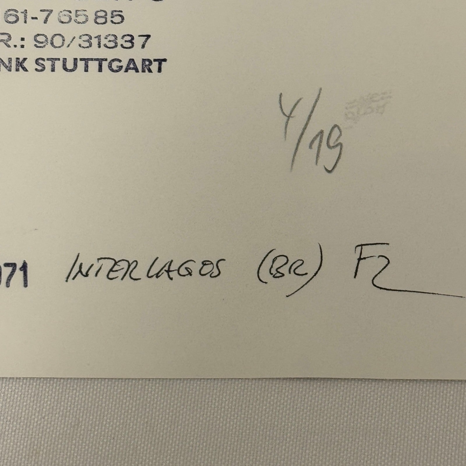 Vintage Racing Photo 1971 Interlagos F2 Race Graham Hill Tim Schenken Motorsport