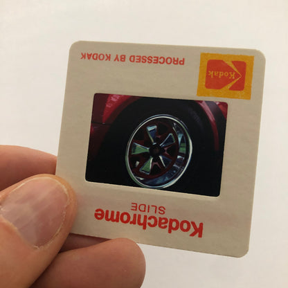 Porsche 911 Fuchs Wheel 35mm Photo Slide Vintage 1981