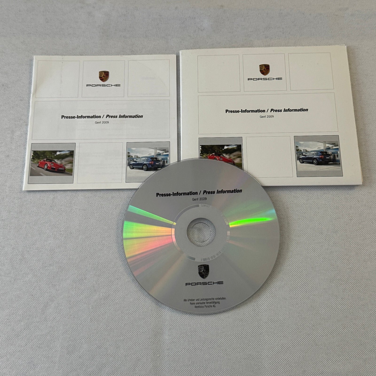 2009 Porsche Press Kit Photo CD Porsche 911 GT3 Cayenne Cayman Boxster S Carrera