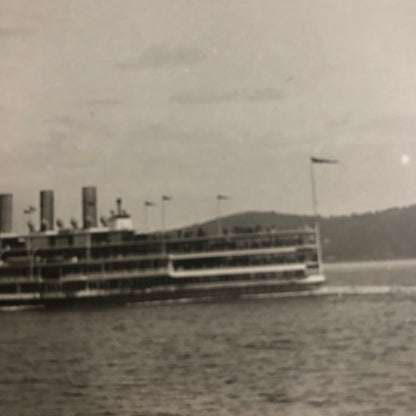 Antique Glass Plate Lantern Slide Photo Boat Ship Washington Irving Steamer