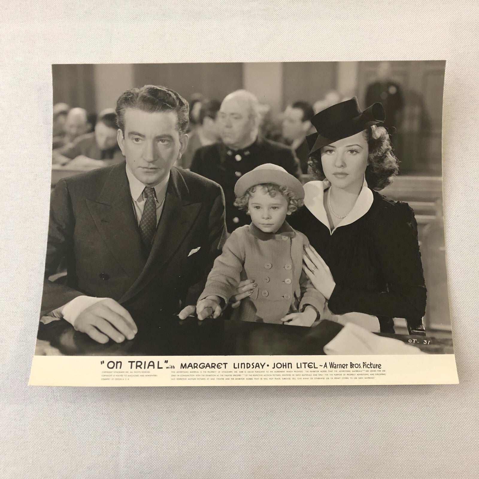 Vintage Movie Film Press Photo Photograph On Trial Margaret Lindsay John Litel