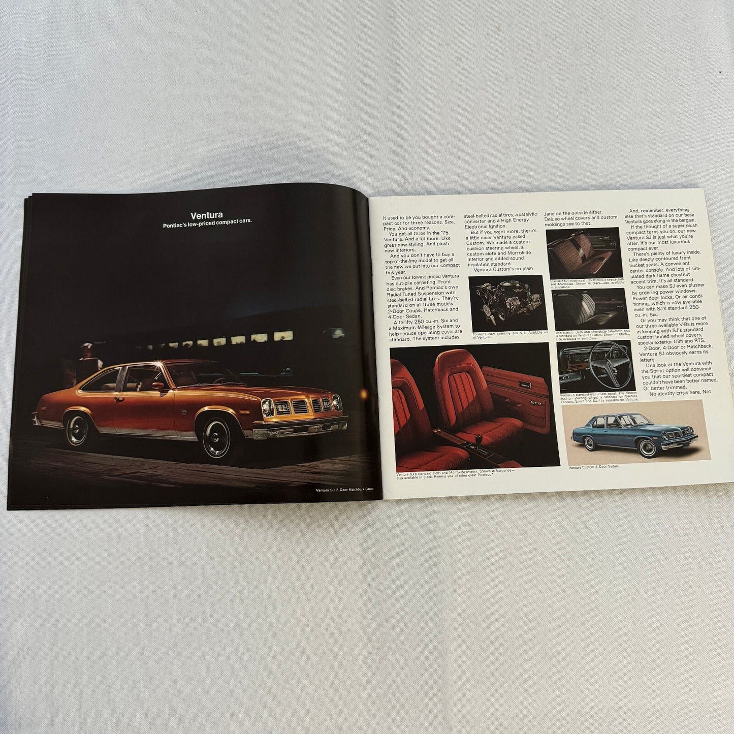 1975 Pontiac Car Sales Brochure Catalog Firebird Grand Am LeMans Grand Ville +