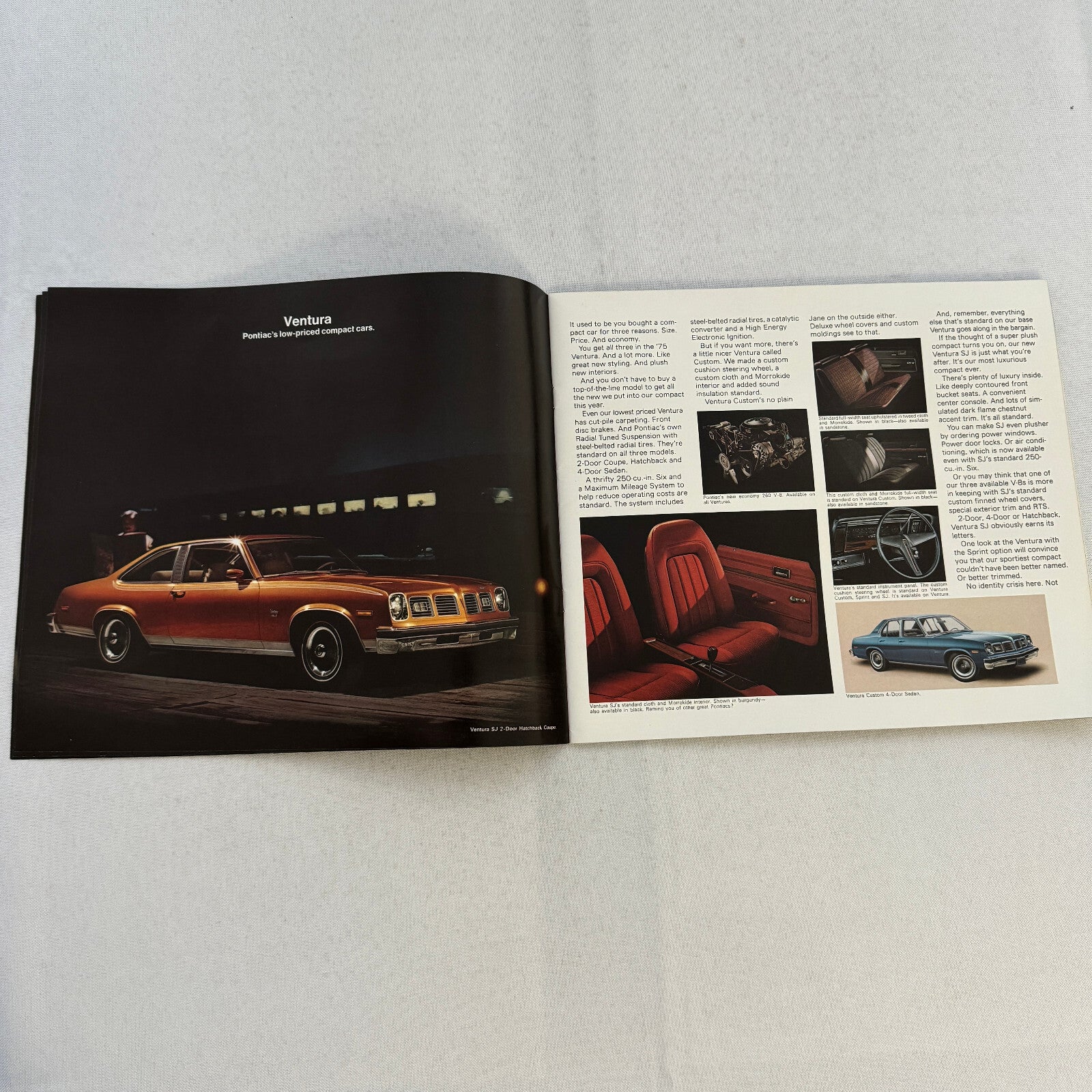 1975 Pontiac Car Sales Brochure Catalog Firebird Grand Am LeMans Grand Ville +