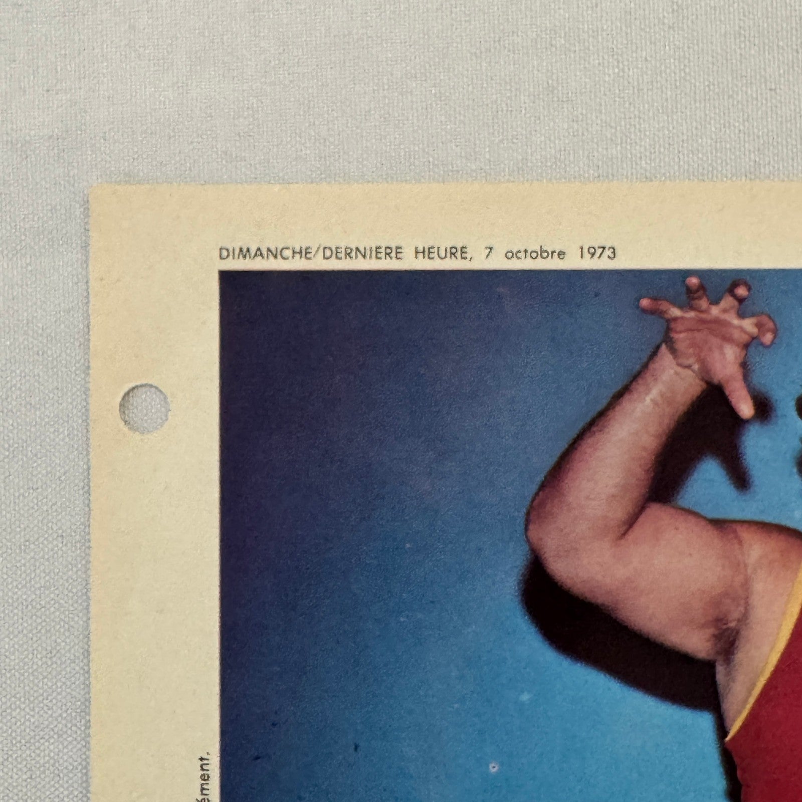 Vintage Wrestling Print Insert Gilles the Fish Poisson Quebec French 1973