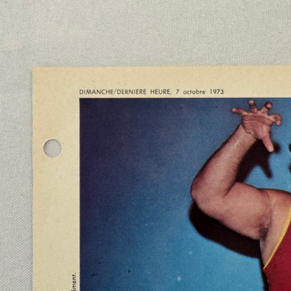 Vintage Wrestling Print Insert Gilles the Fish Poisson Quebec French 1973