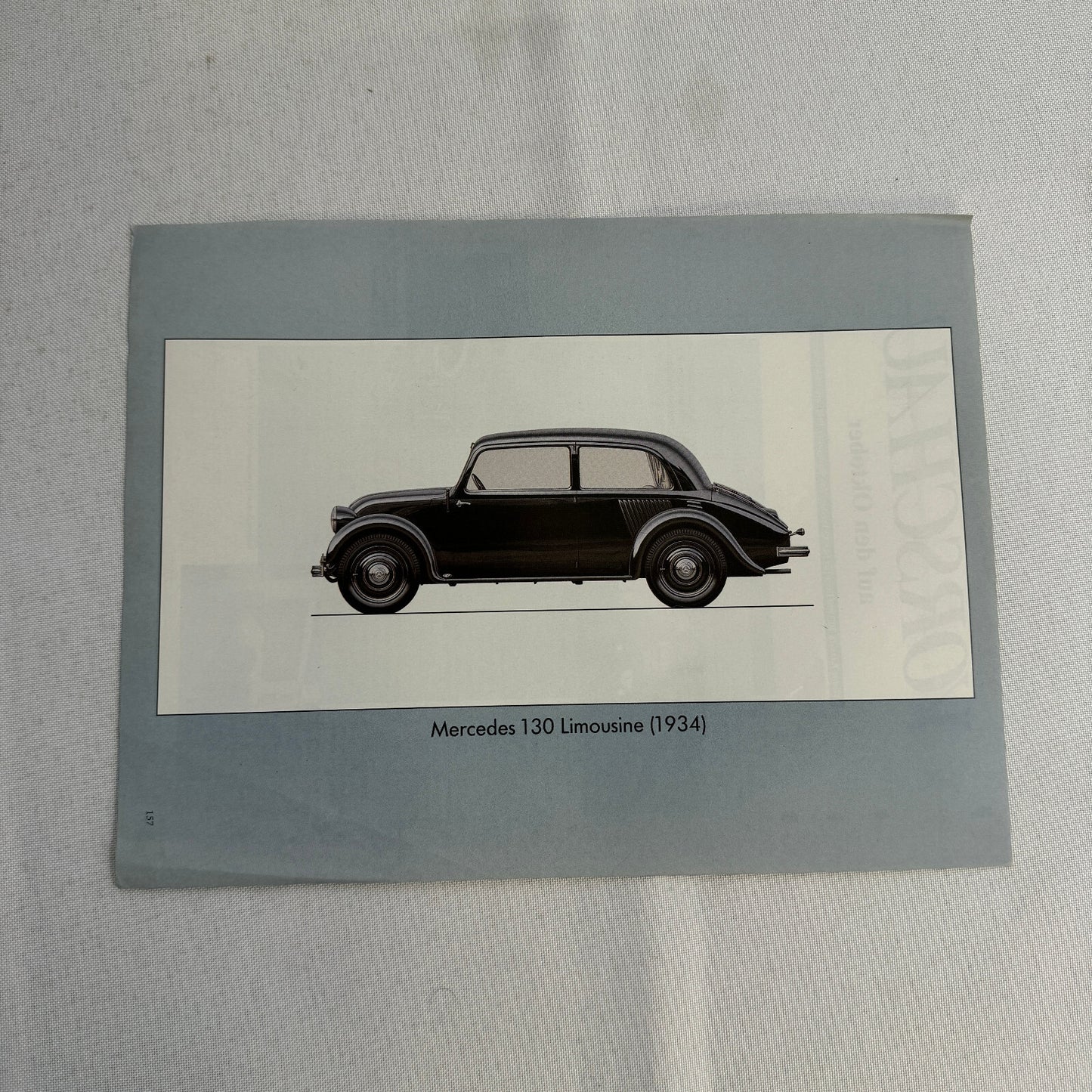 1934 Mercedes Benz 130 W23 Car Illustration Art Drawing Hand Drawn Vintage