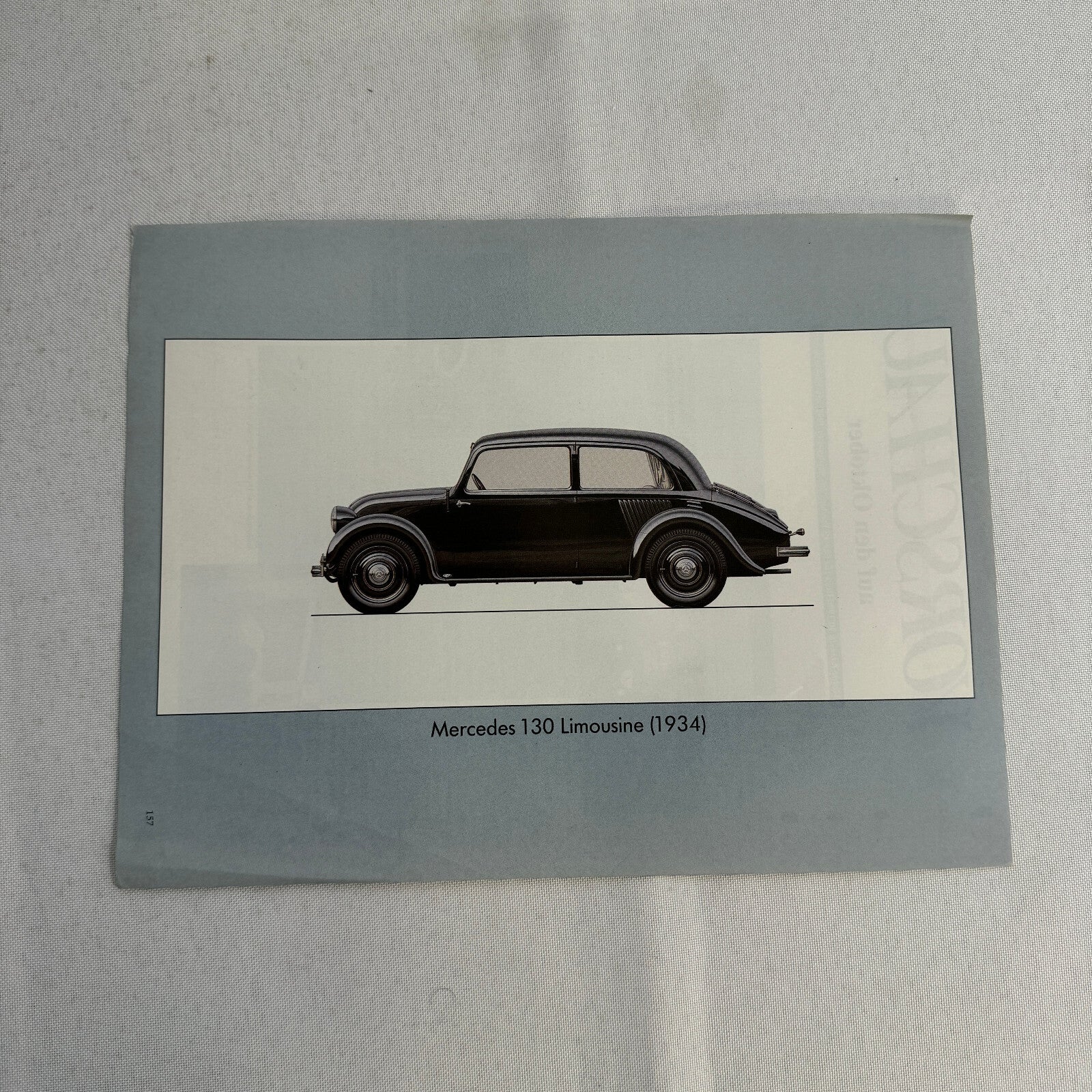 1934 Mercedes Benz 130 W23 Car Illustration Art Drawing Hand Drawn Vintage