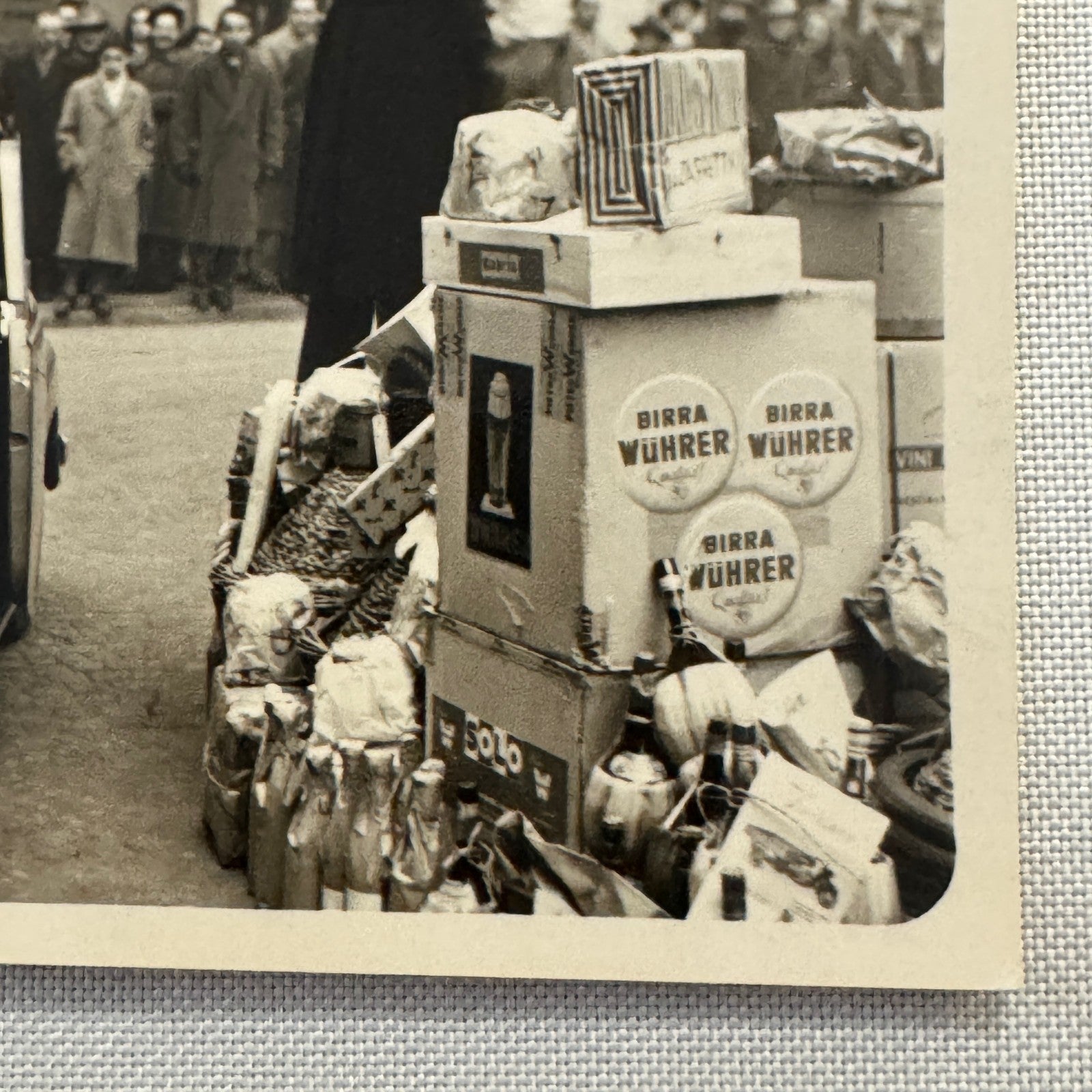 Vintage Real Photo Postcard Post Card RPPC Car Automobile Italian Birra Wuhrer