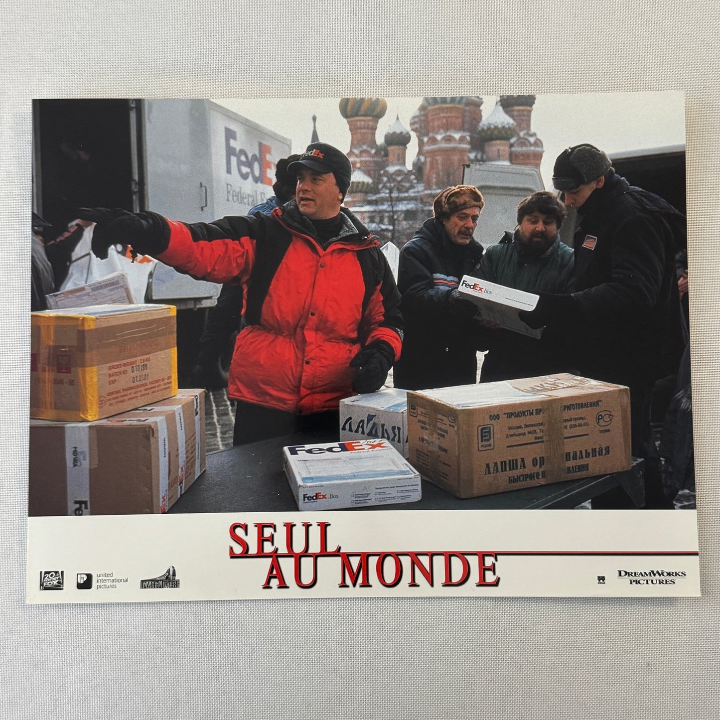 Vintage Movie Lobby Card Poster Lot Cast Away Seul Au Monde FRENCH Tom Hanks