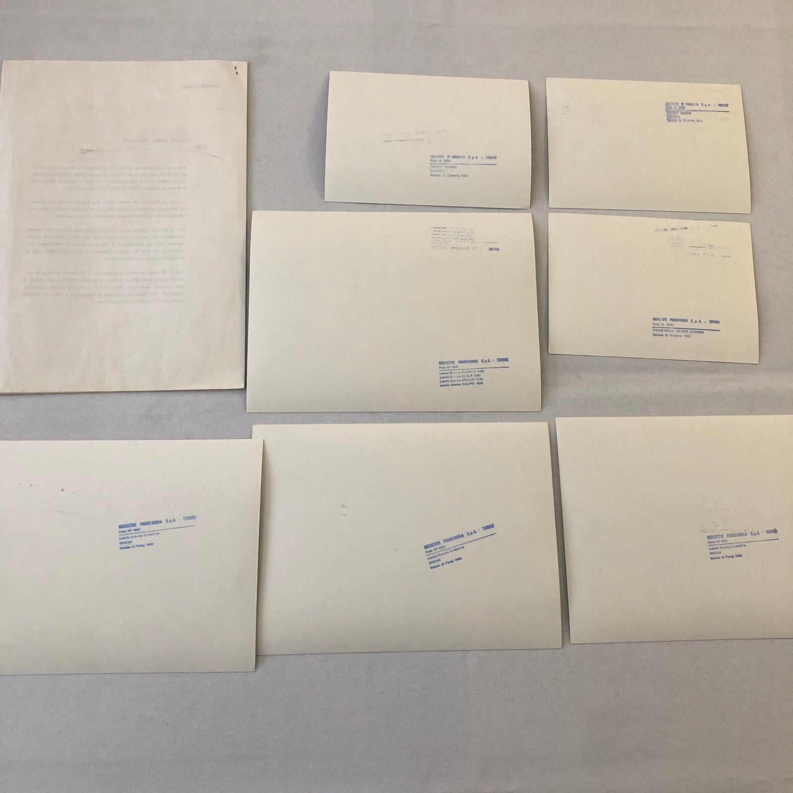 1982 Pininfarina Design Press Kit Photos Lancia Gamma Fiat Spider Talbot Samba