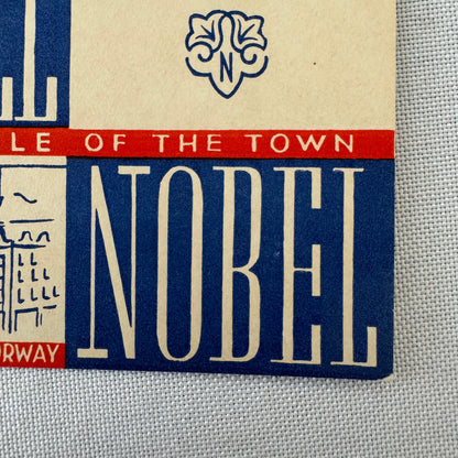 Vintage Hotel Travel Luggage Label Hotel Nobel Oslo Norway Norwegian