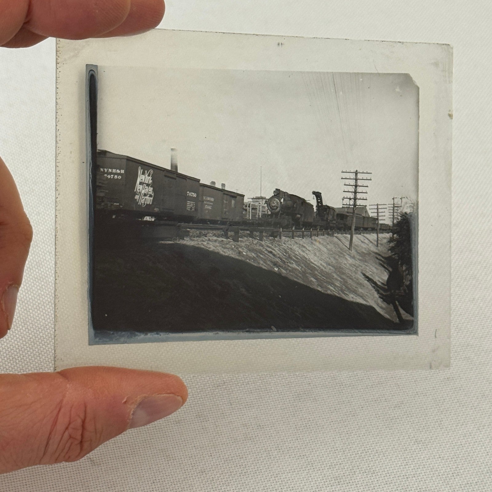 New York New Haven and Hartford Railroad Railway Train Glass Lantern Slide
