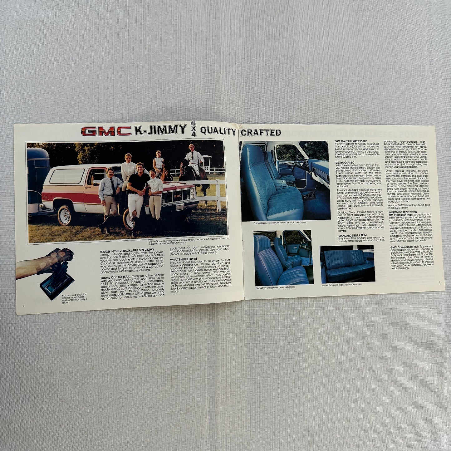 1985 GMC Full Size K Jimmy 4x4 Sales Brochure Catalog GMC K-Jimmy