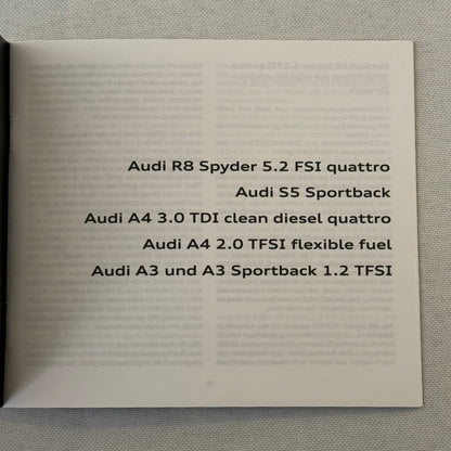 2009 Audi Factory Press Kit Photo CD Brochure Audi R8 Spyder S5 Sportback