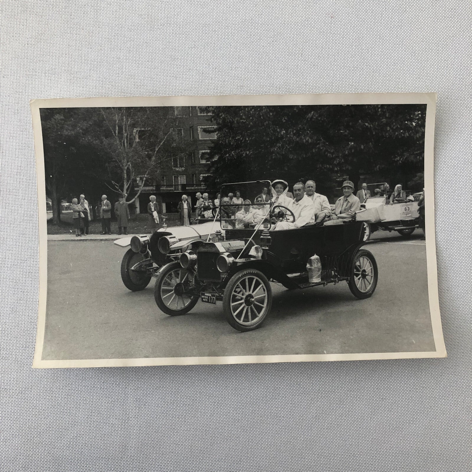 Antique Car Automobile Photo Photograph Print - Veteran Car Rally or Parade ? 