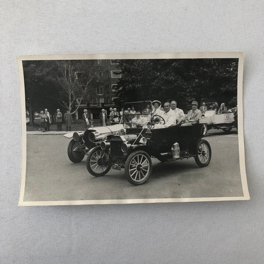 Antique Car Automobile Photo Photograph Print - Veteran Car Rally or Parade ? 