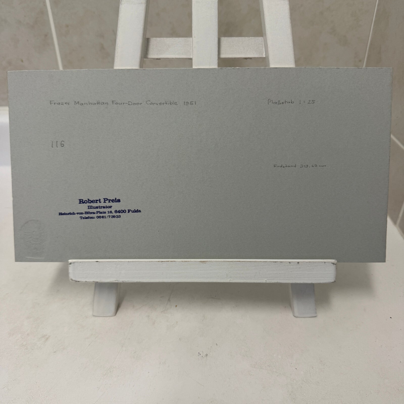 1951 Frazer Manhattan Convertible Automobile Illustration Art Drawing Hand Drawn