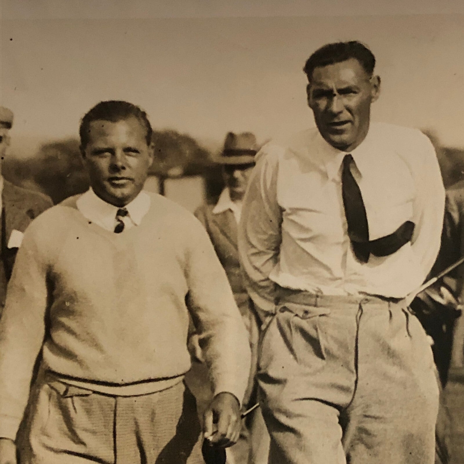 Press Photo Photograph Golf Golfer Tournament Percy Alliss Bert Hodson Bramley