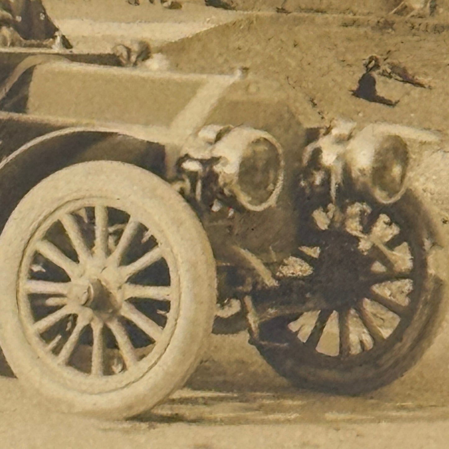 Vintage Photograph Photo Antique People with Early Automobile