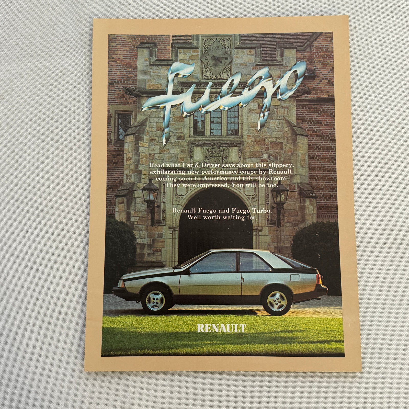 Renault Fuego Car Sales Brochure Catalog Vintage Advertising Car and Driver