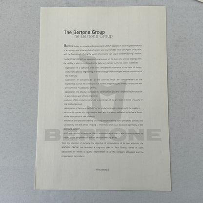 2001 Bertone Filo Drive by Wire Car Press Kit with 35mm Photo Slides Folder