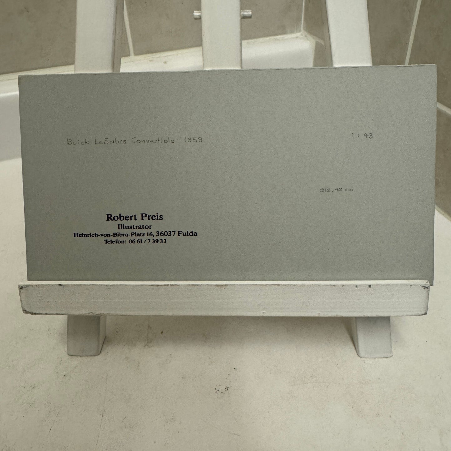 1959 Buick LeSabre Convertible Car Illustration Art Drawing Vintage Miniature