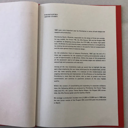 1988 Pininfarina Press Kit Ferrari F40 Lancia Thema Wagon Cadillac Allante