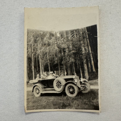Vintage Photograph Photo Print People in Early Car Automobile European