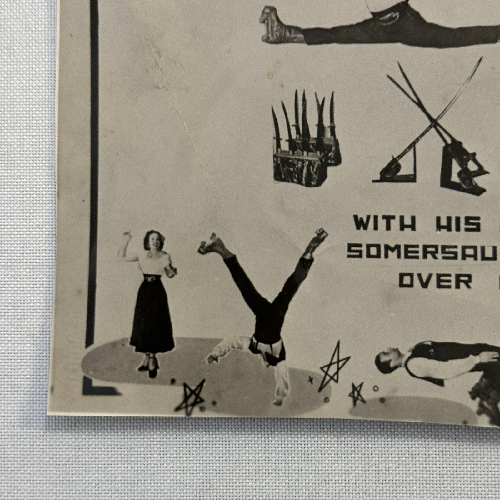 Vintage Circus Roller Skating Danger Act Postcard Post Card Ricardo Torez