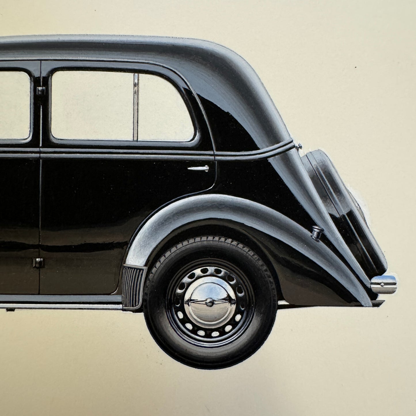 1939 Vauxhall 10 Car Automobile Illustration Art Drawing Hand Drawn Robert Preis