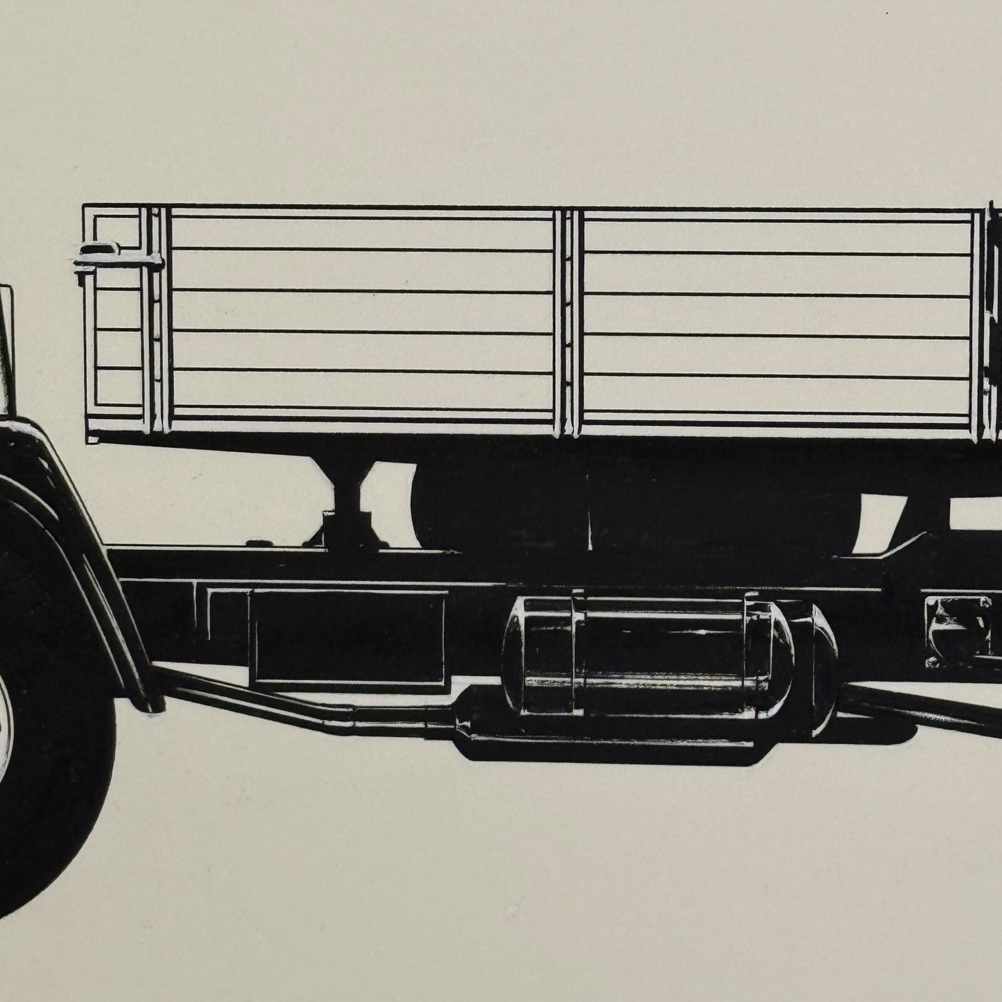 Commercial Truck Illustration Art Drawing Hand Drawn Robert Preis Vintage