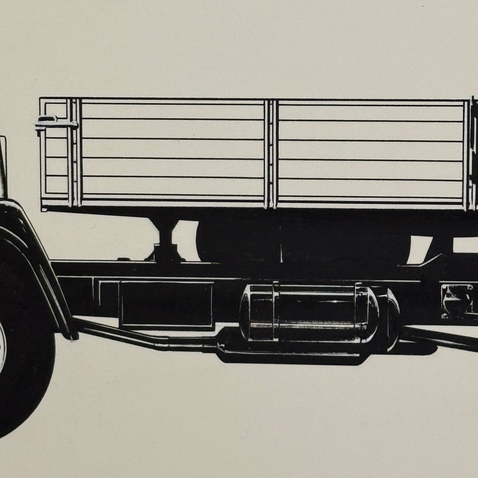 Commercial Truck Illustration Art Drawing Hand Drawn Robert Preis Vintage